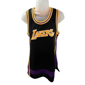 Mitchell & Ness Lakers Mesh Tank Jersey Shirt Womens XSmall Black NEW